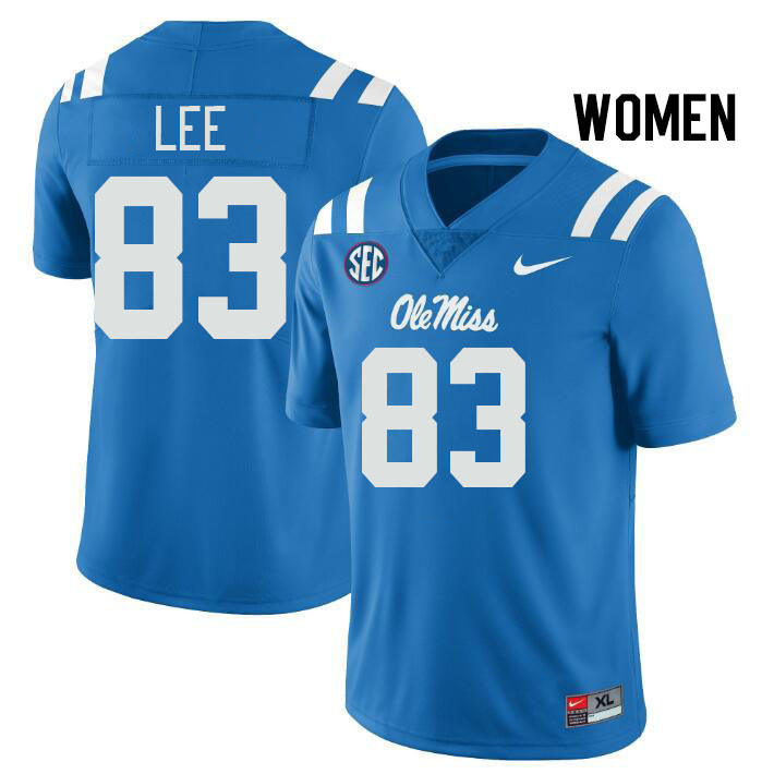 Women #83 Cayden Lee Ole Miss Rebels College Football Jerseys Stitched Sale-Power Blue